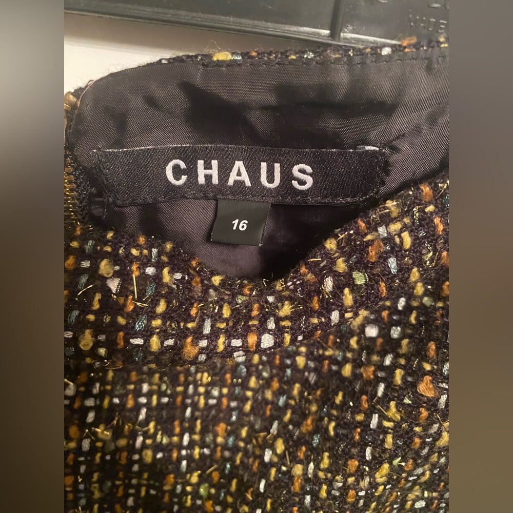 Chaus brown tweed & gold skirt - Picture 5 of 6